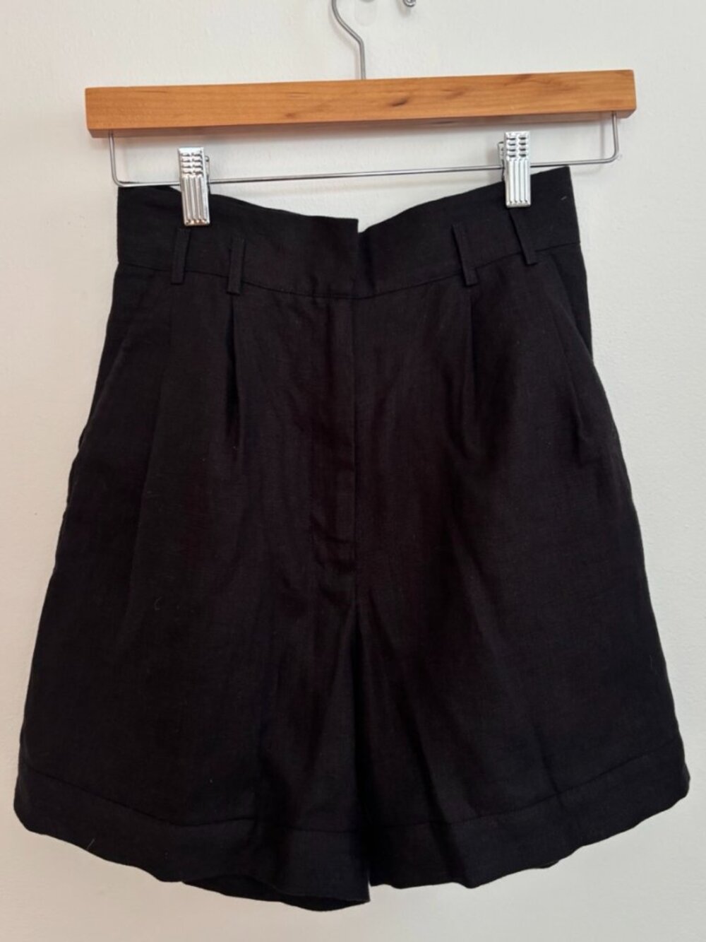 Linen Handmade Studio Black Linen Shorts